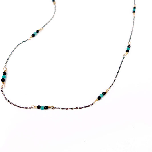 Black Spinel & Amazonite Delight