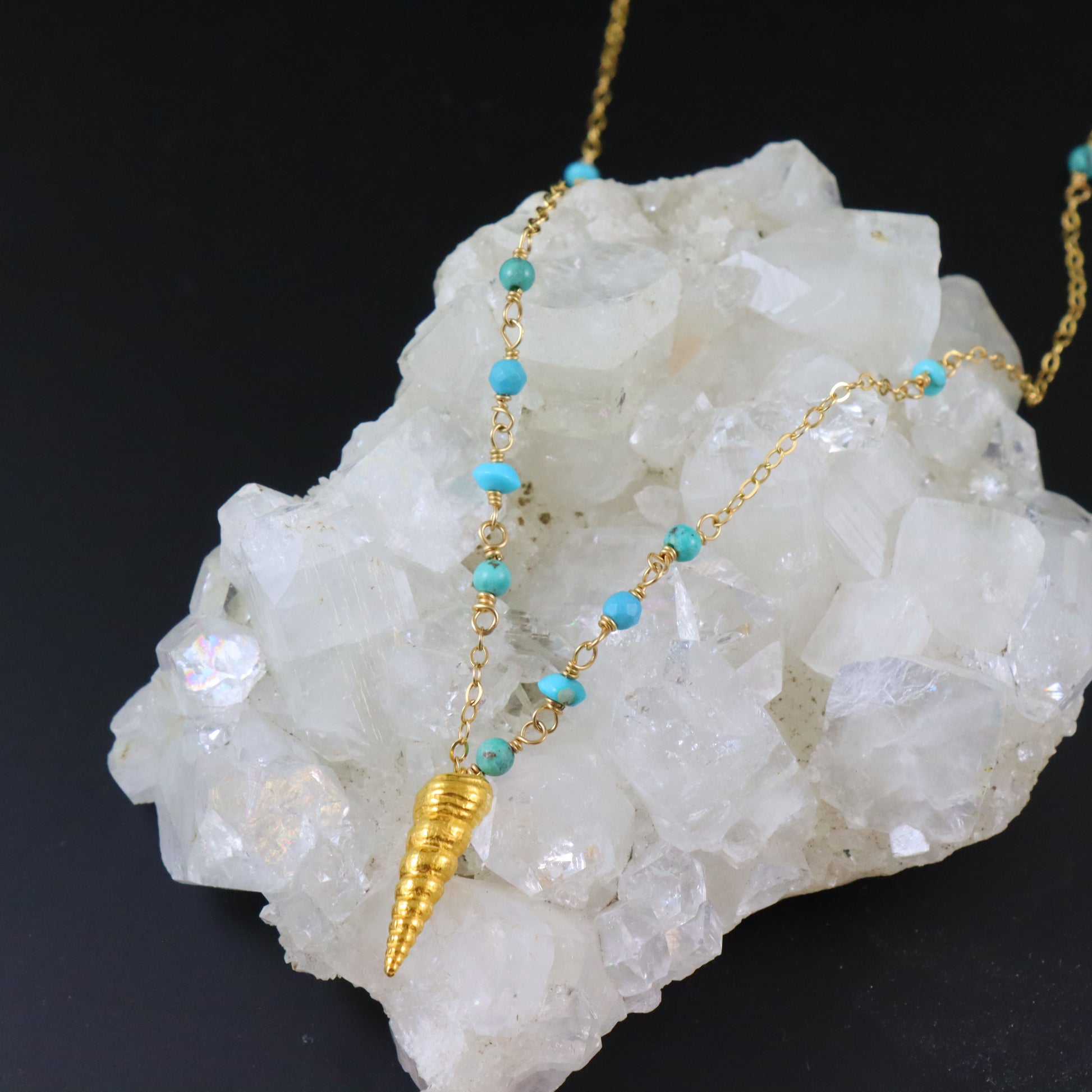 Shell and Turquoise Necklace - Karen Morrison Jewellery