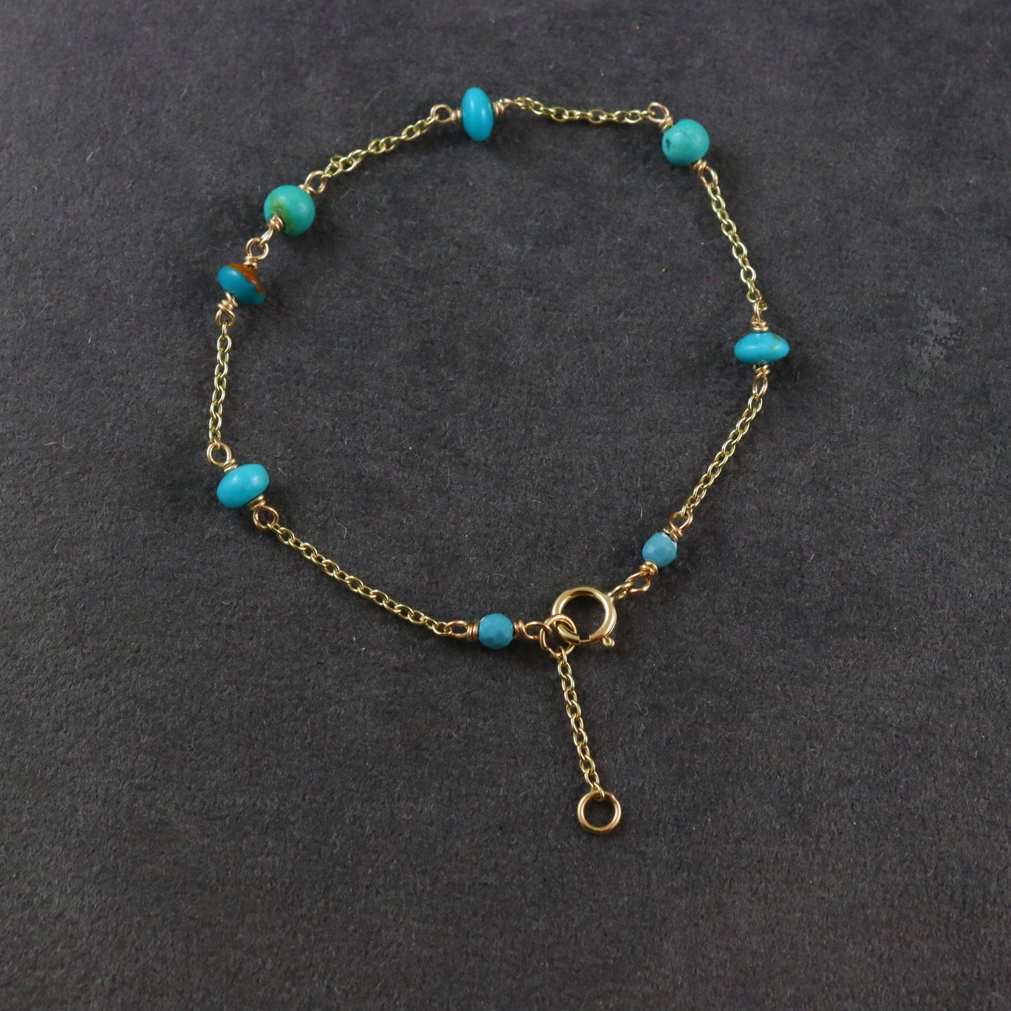 9ct Gold Turquoise Bracelet - Karen Morrison Jewellery