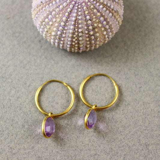 Amethyst Hoops