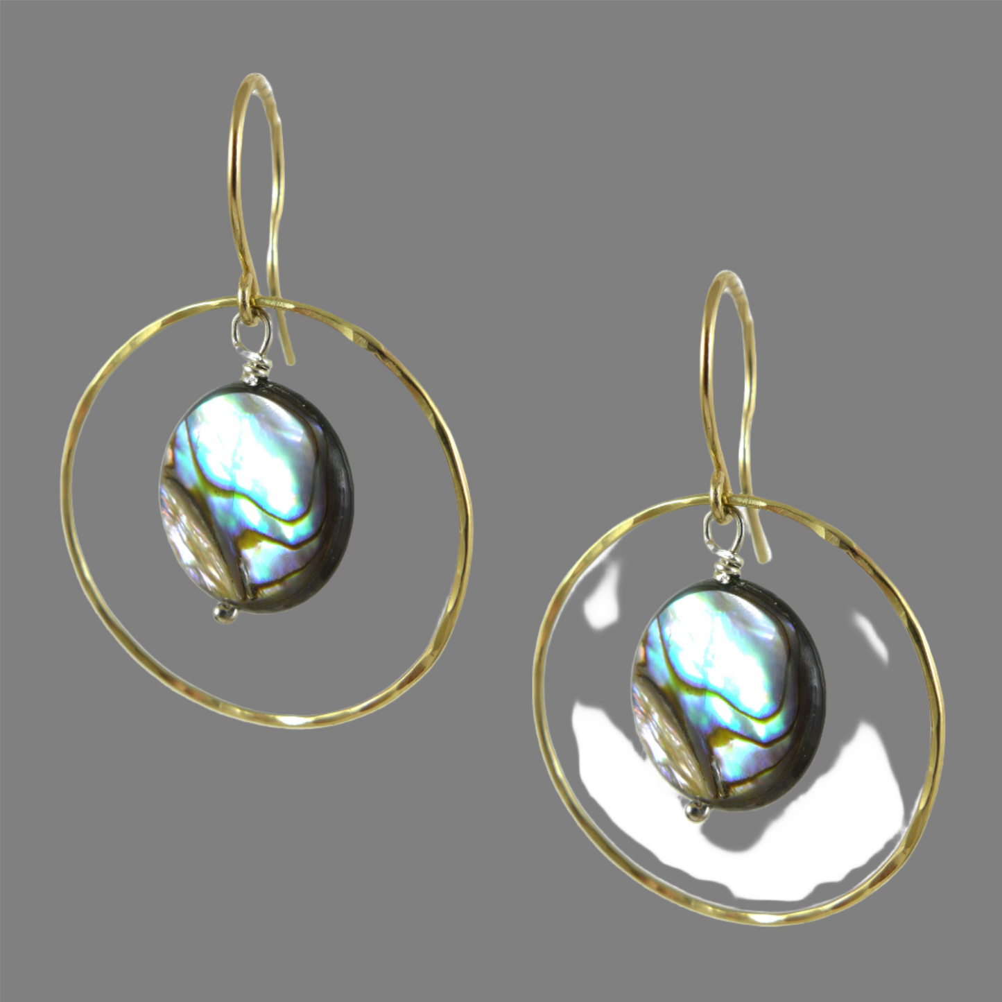 9ct Gold and Paua shell Earrings - Karen Morrison Jewellery