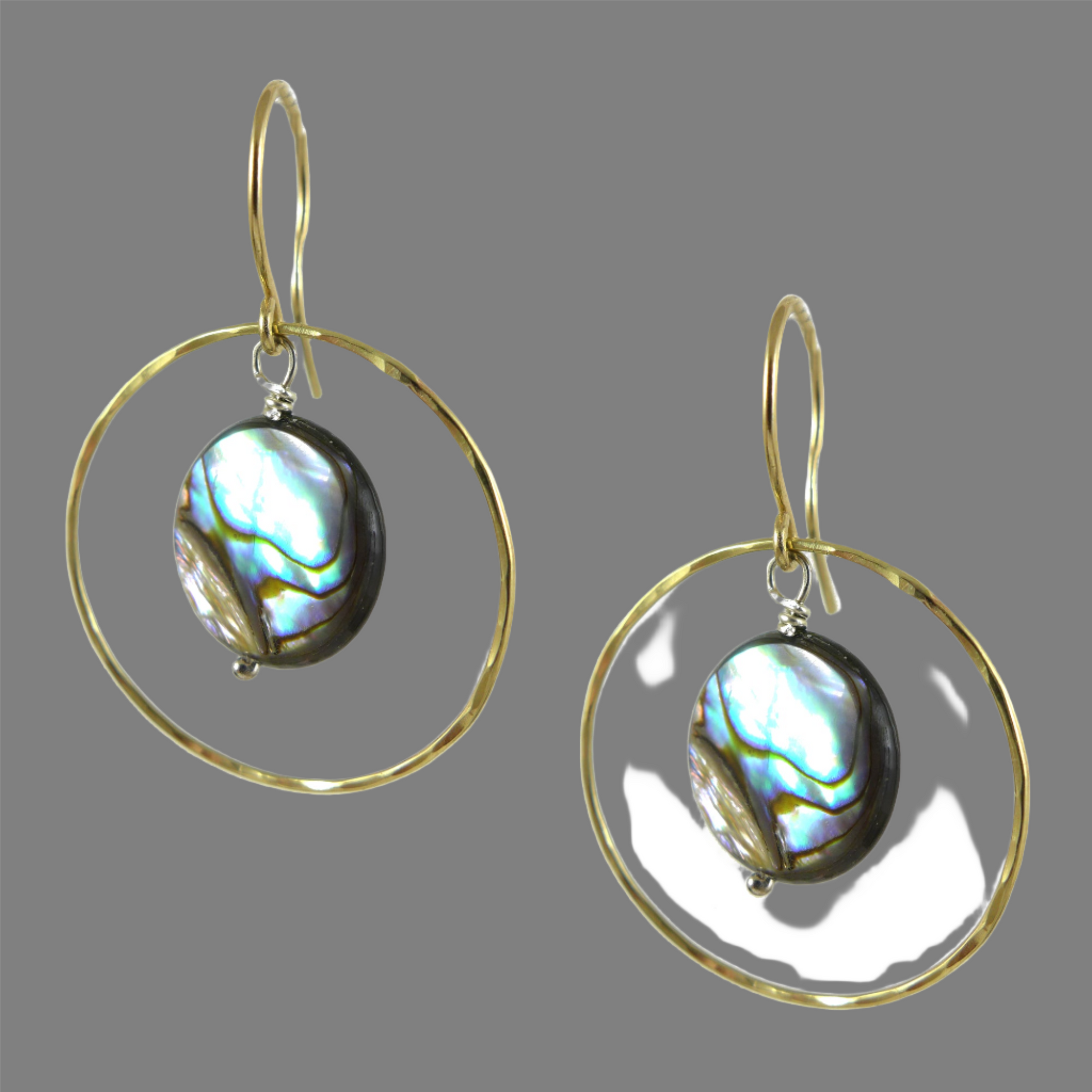 9ct Gold and Paua shell Earrings - Karen Morrison Jewellery