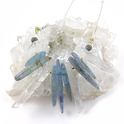 Rock Crystal & Kyanite Necklace