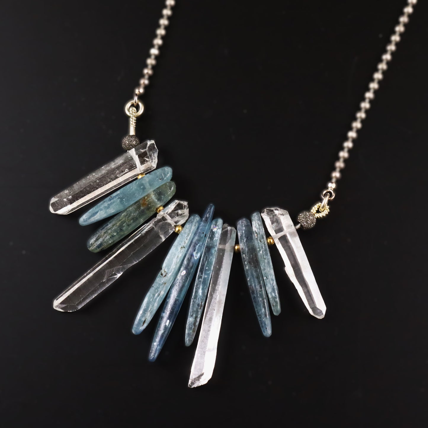 Rock Crystal & Kyanite Necklace