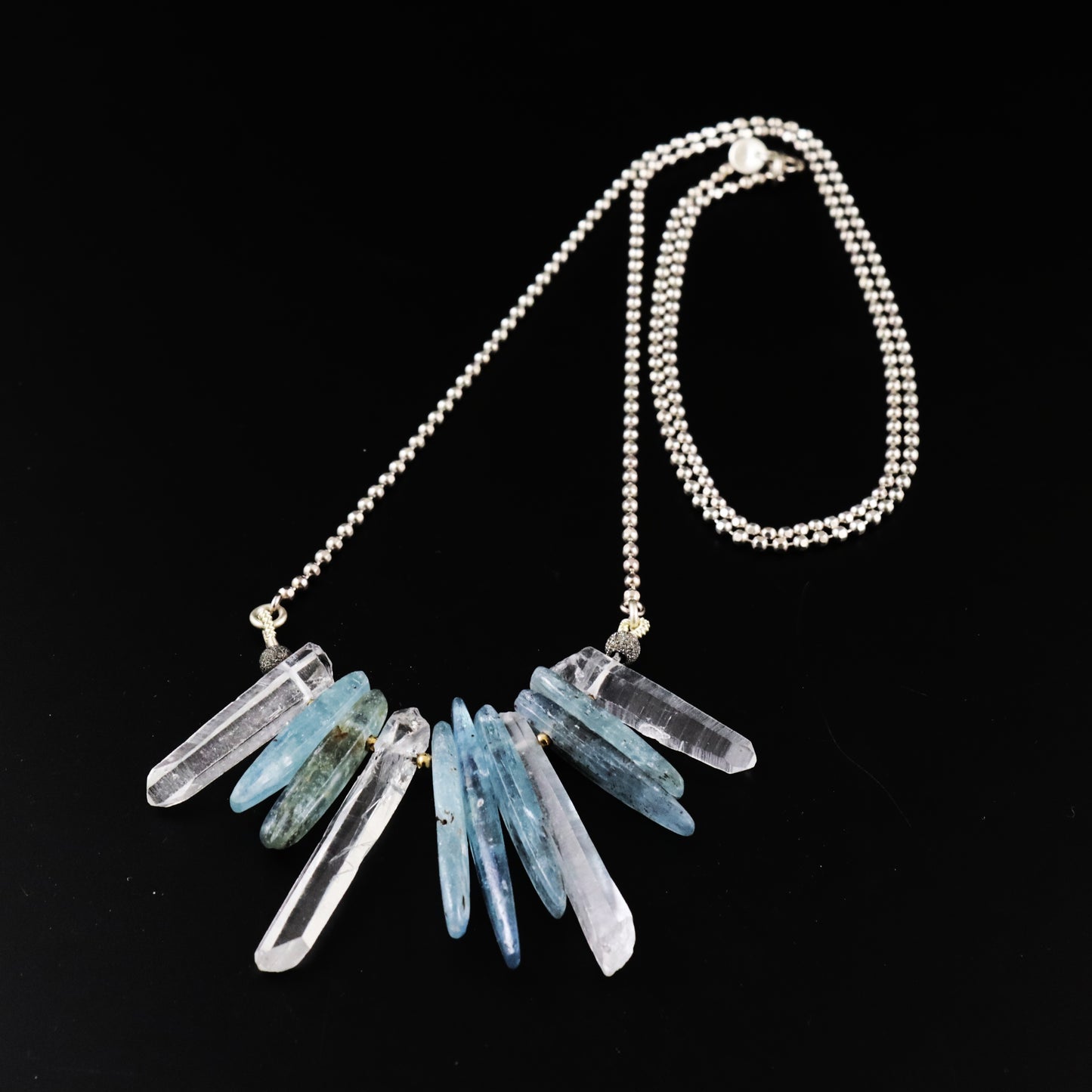 Rock Crystal & Kyanite Necklace