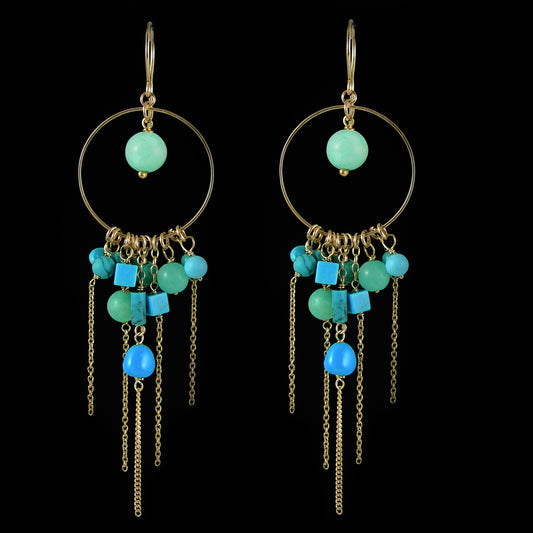 9ct Gold Turquoise Earrings