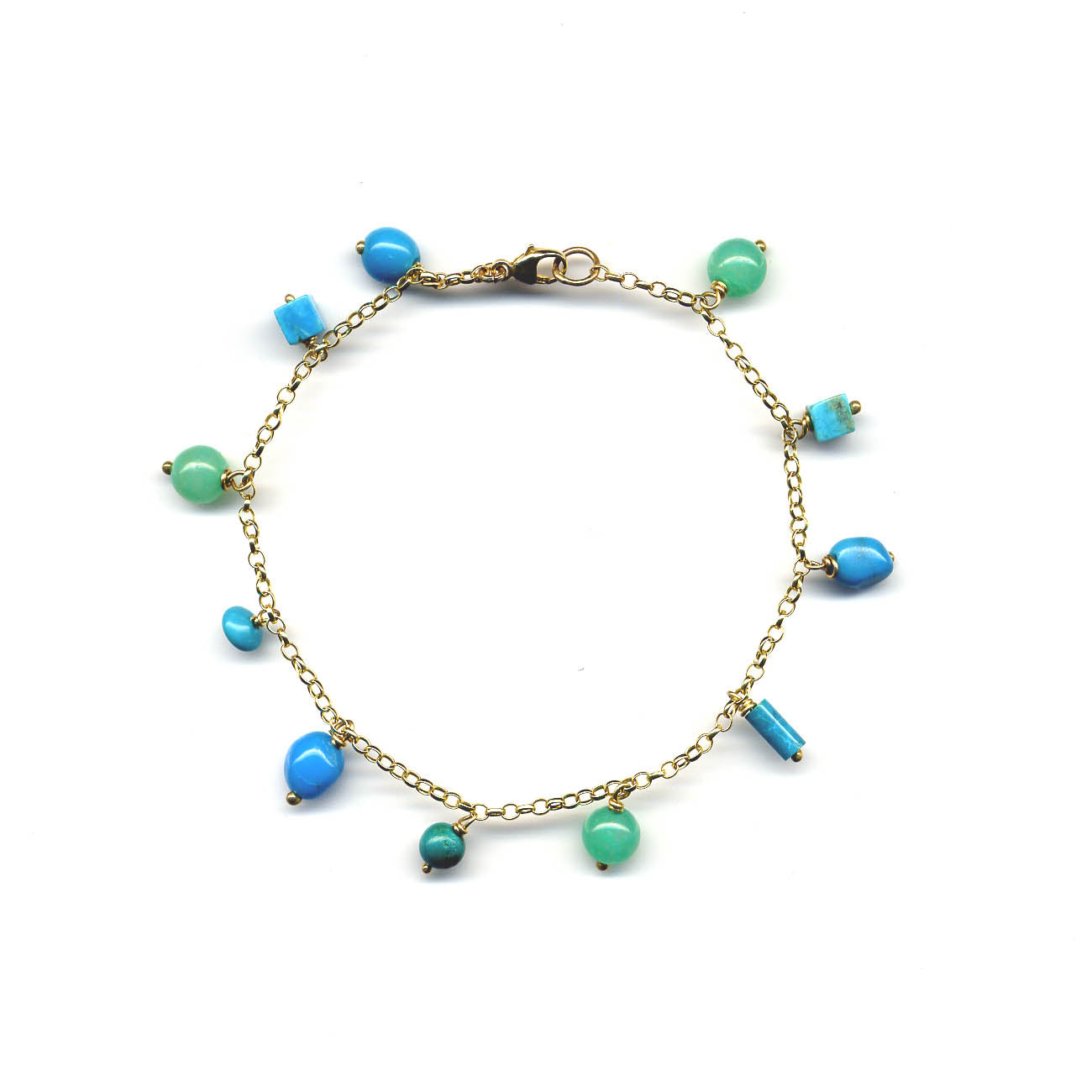 9ct Gold Turquoise Bracelet