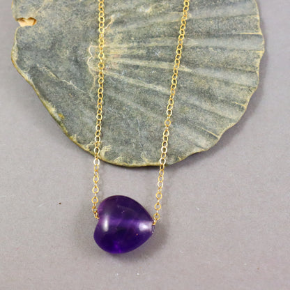 Amethyst Heart Necklace